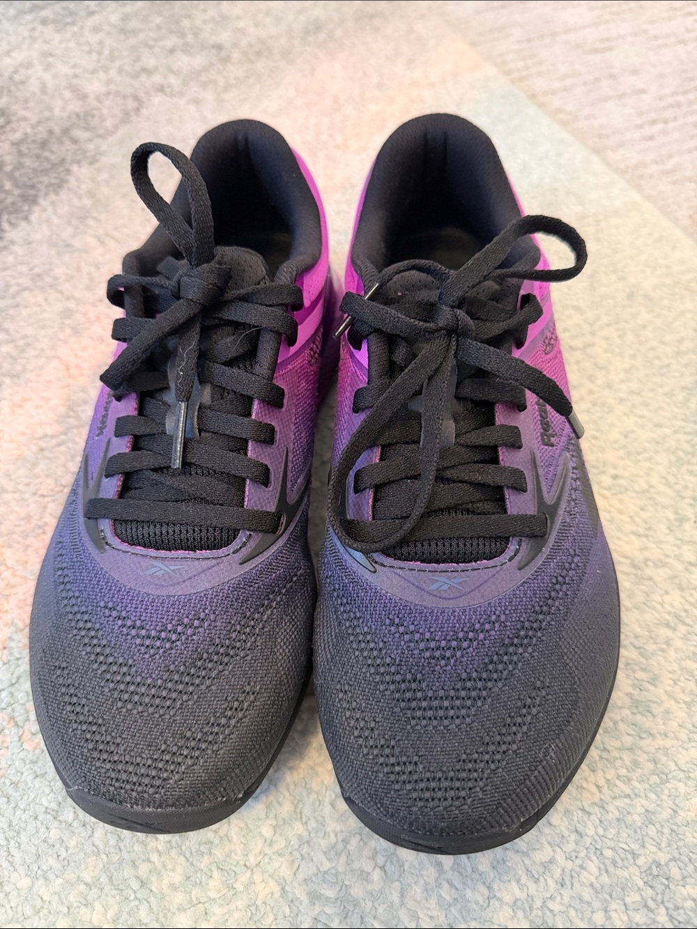 Reebok Women's Black and Purple Gradient Running Shoes